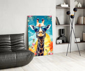 Cool Giraffe panel adding editorial drama to a hallway