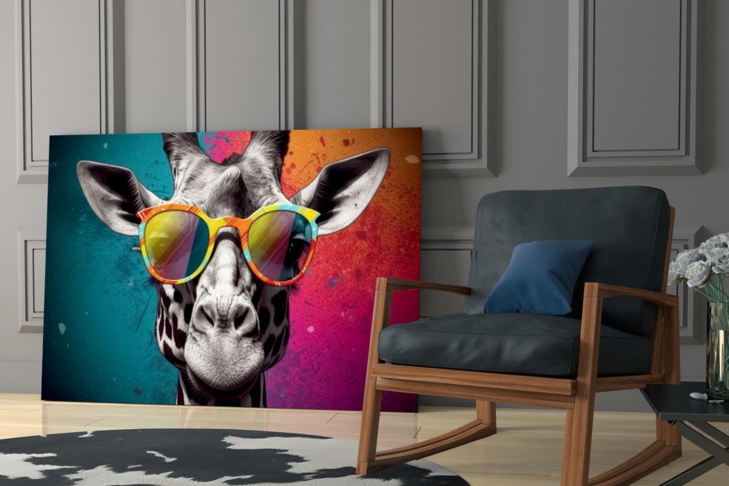 Cool Giraffe Glass Wall Art || Designer Collection.