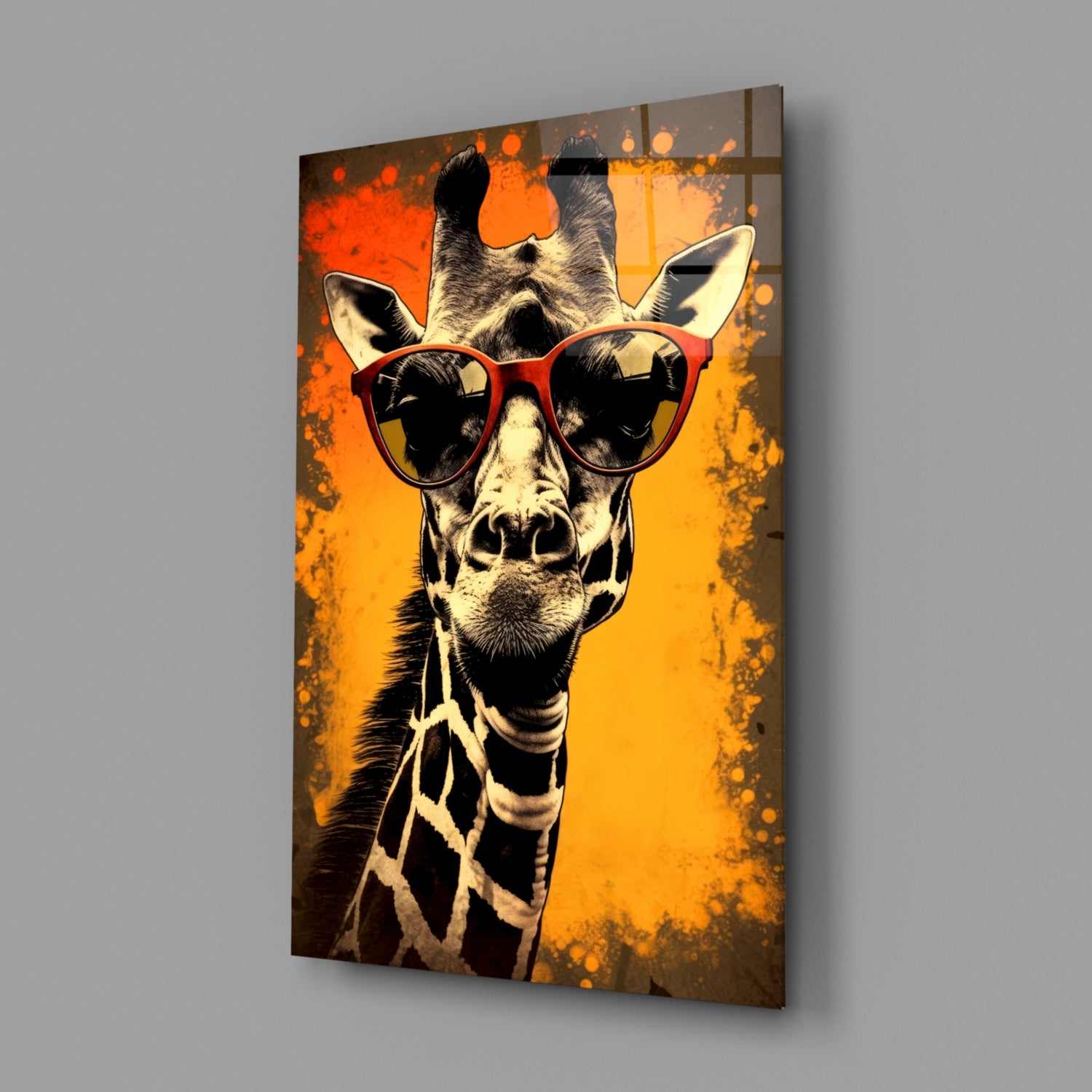Cool Giraffe Glass Wall Art || Designer Collection.
