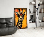 Cool Giraffe panel adding editorial drama to a hallway