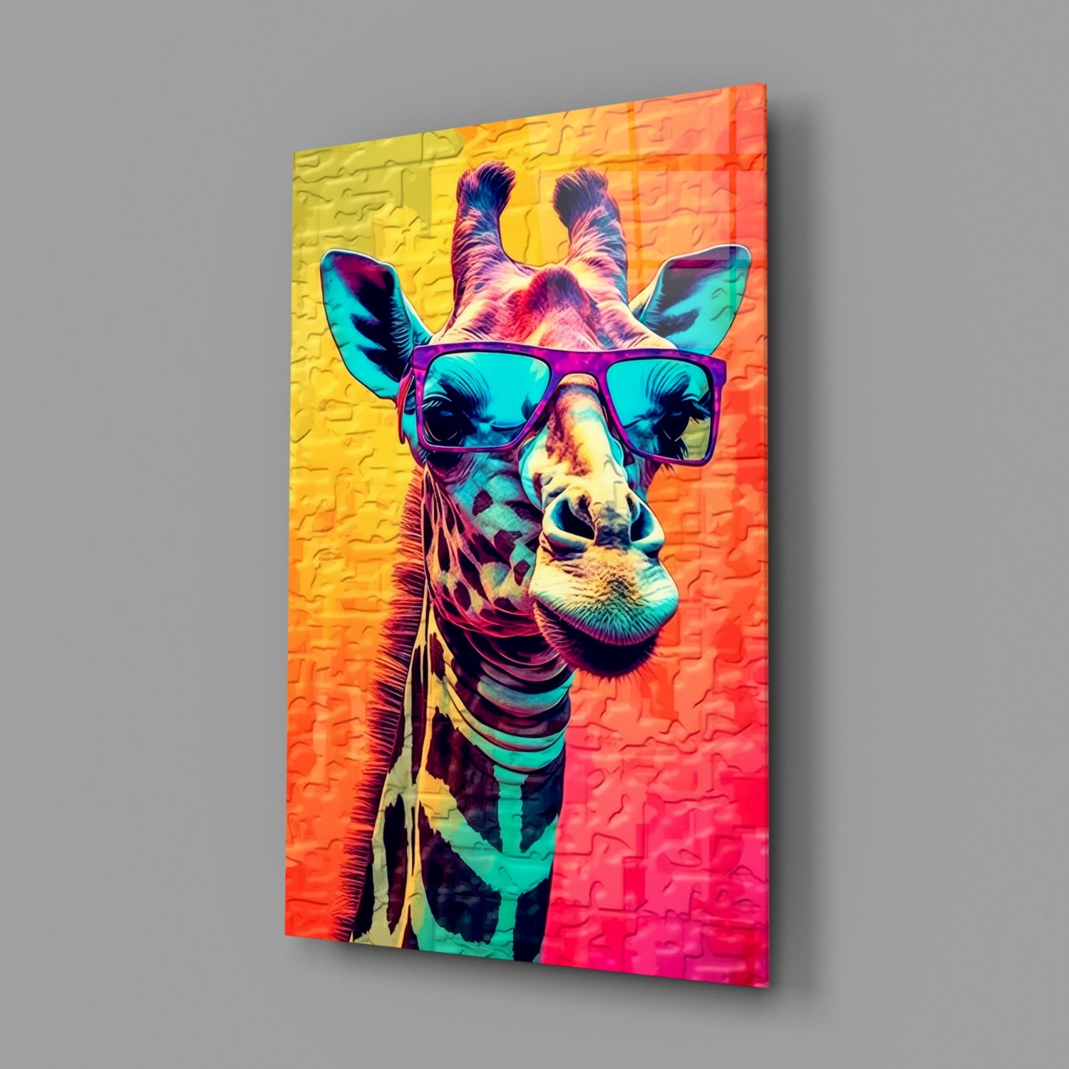 Cool Giraffe Glass Wall Art || Designer Collection.