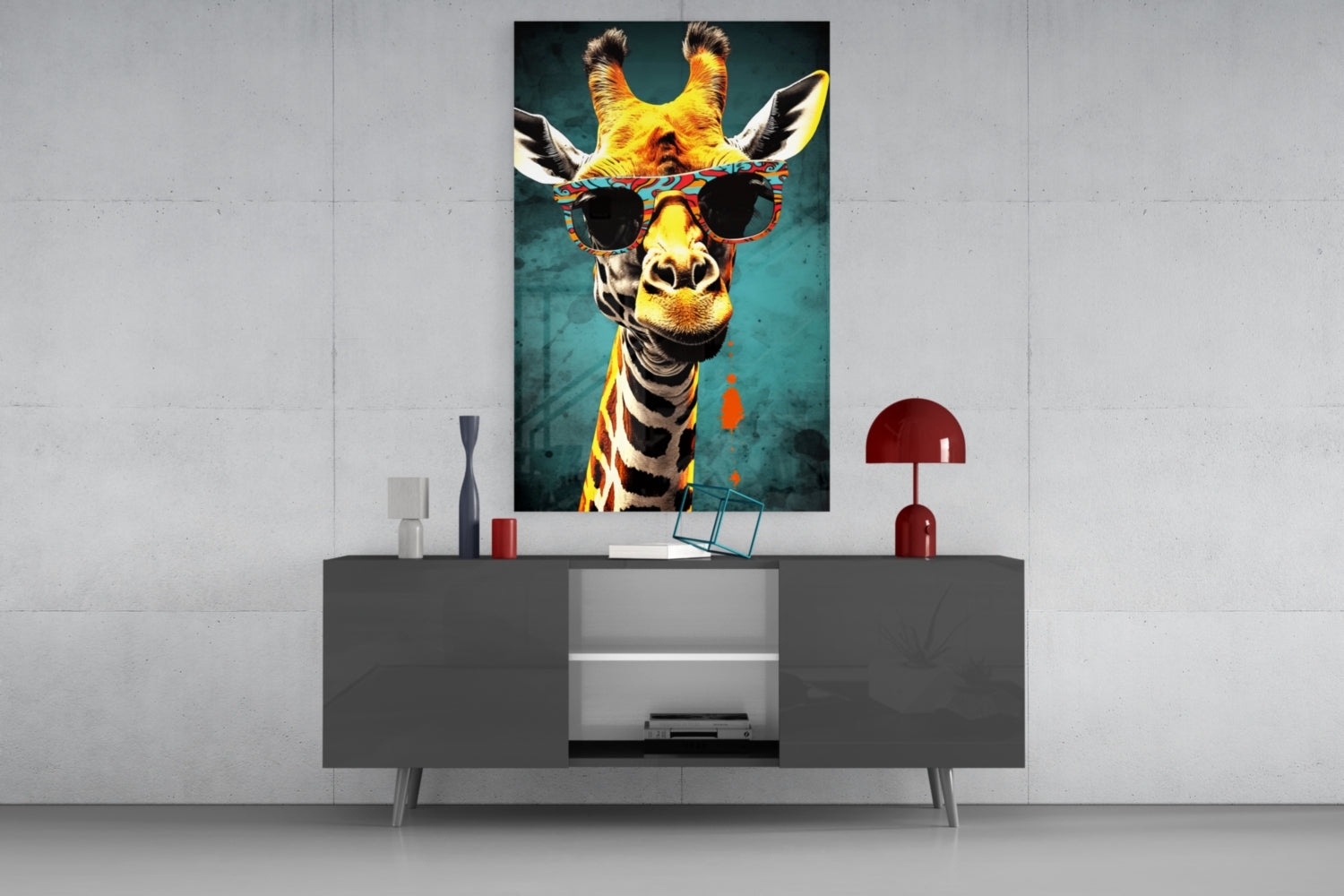 Cool Giraffe Glass Wall Art || Designer Collection.