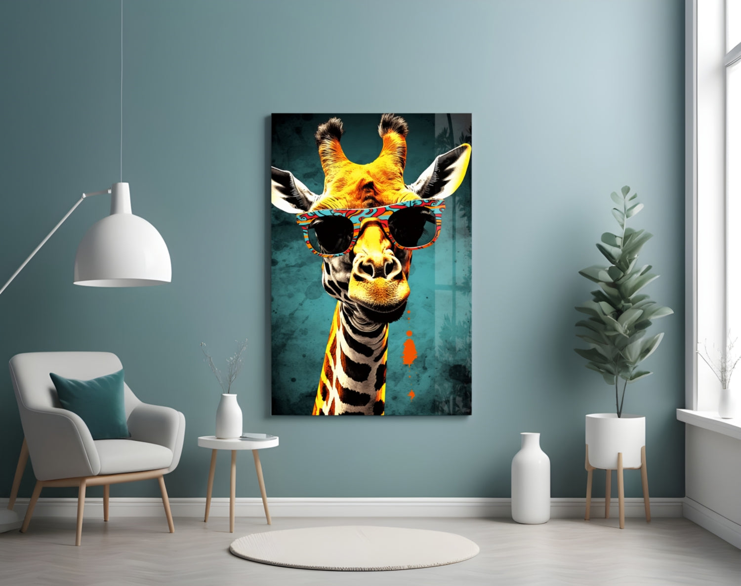 Cool Giraffe Glass Wall Art || Designer Collection.
