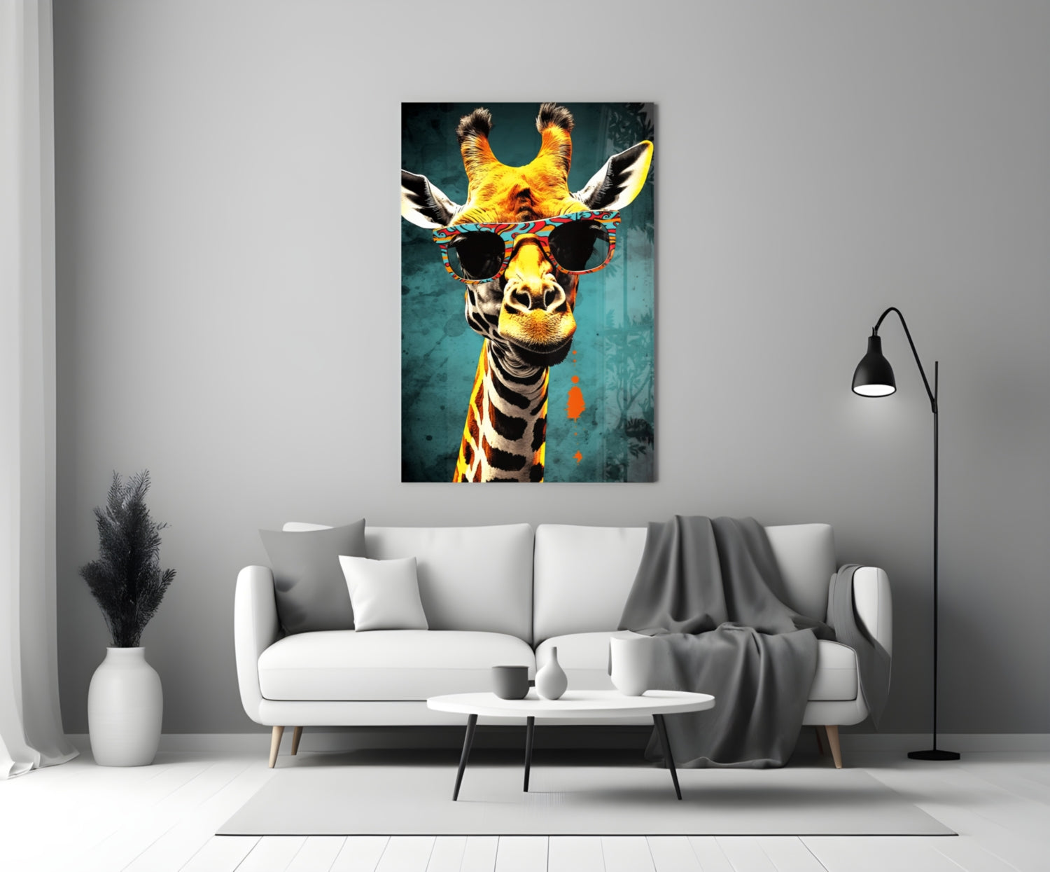 Cool Giraffe Glass Wall Art || Designer Collection.