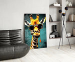 Cool Giraffe panel adding editorial drama to a hallway