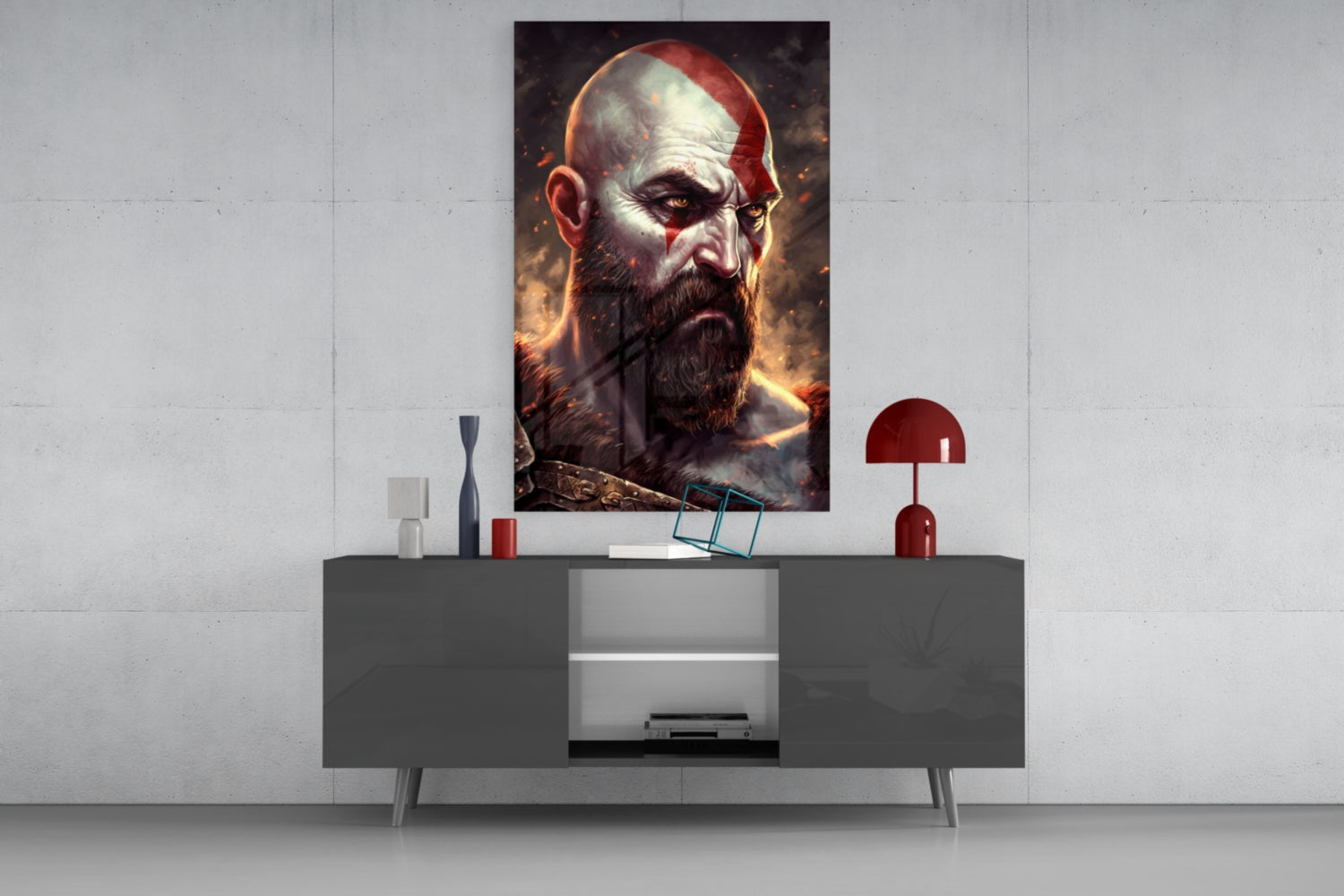 Kratos Glass Wall Art || Designer Collection.