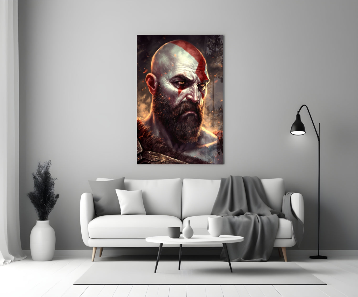 Kratos Glass Wall Art || Designer Collection.