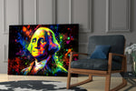 Benjamin Franklin glass print enhancing a den with statement intellect