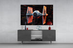 Tie Fighter panel catching lamp light to reveal its cinematic glow
