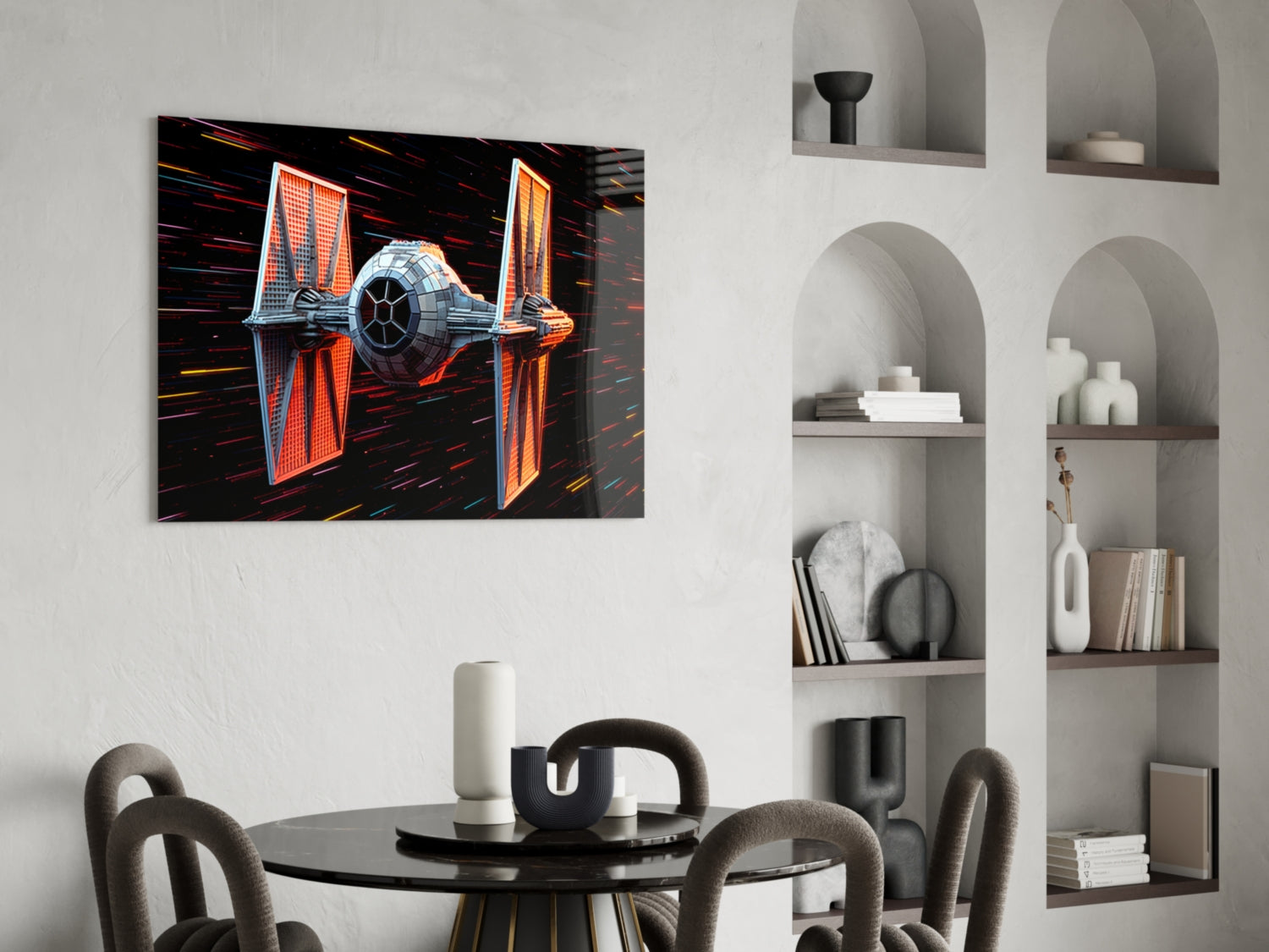 Tıe Fighter Glass Wall Art || Designer Collection.