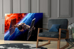 Tie Fighter glass print enhancing a den with statement firepower