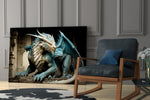Dragon glass print enhancing a den with statement firepower