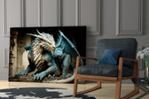 Dragon glass print enhancing a den with statement firepower