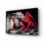 Dragon glass wall art displayed above a leather sofa in a man cave