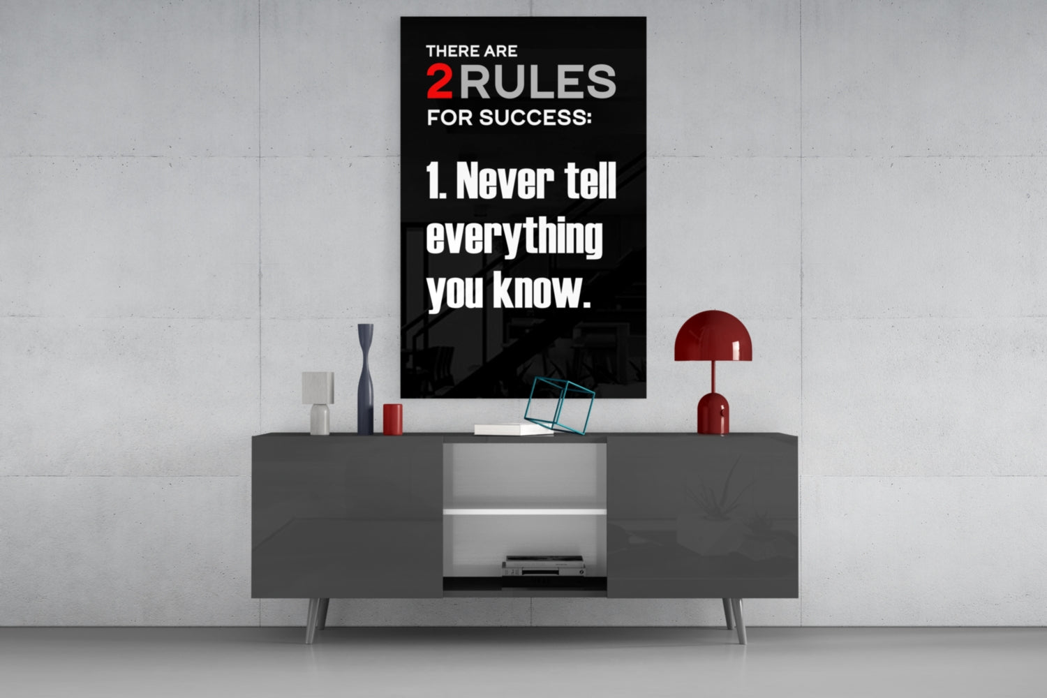 Rules of Success Glass Wall Art || Designer Collection.
