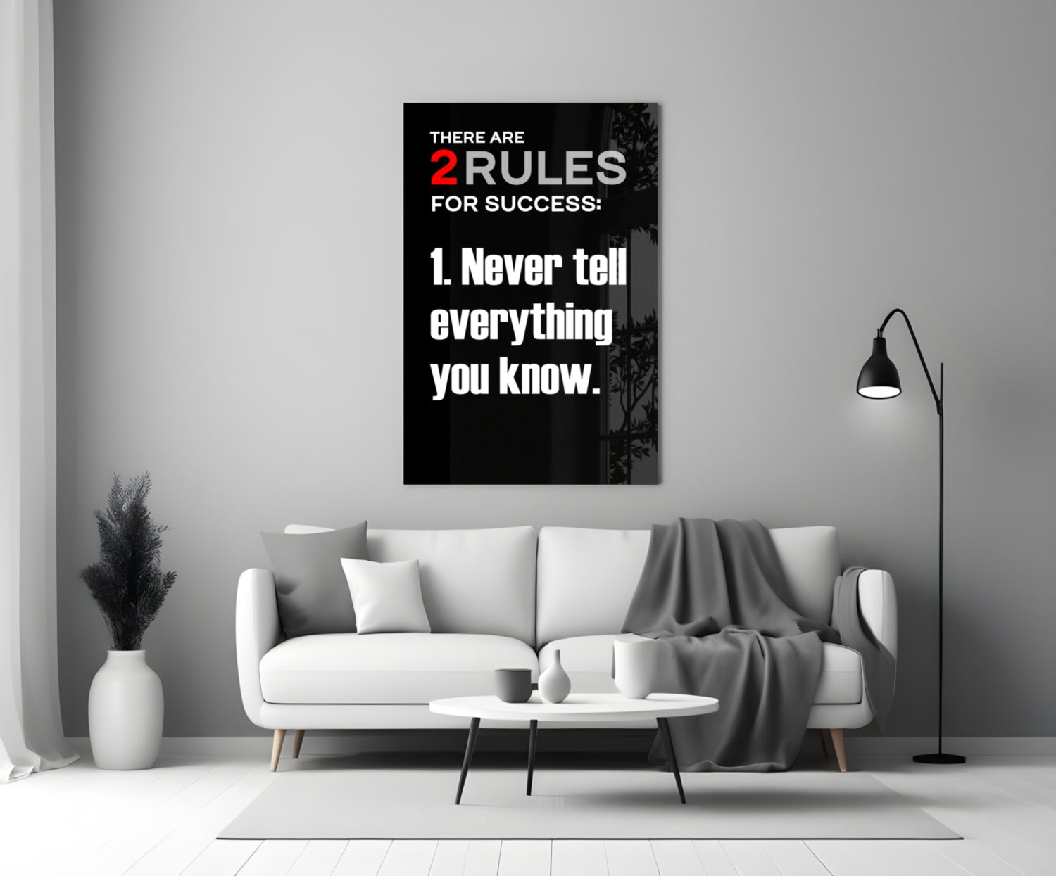 Rules of Success Glass Wall Art || Designer Collection.