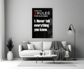 Rules of Success close-up showing scarlet numeral and condensed type