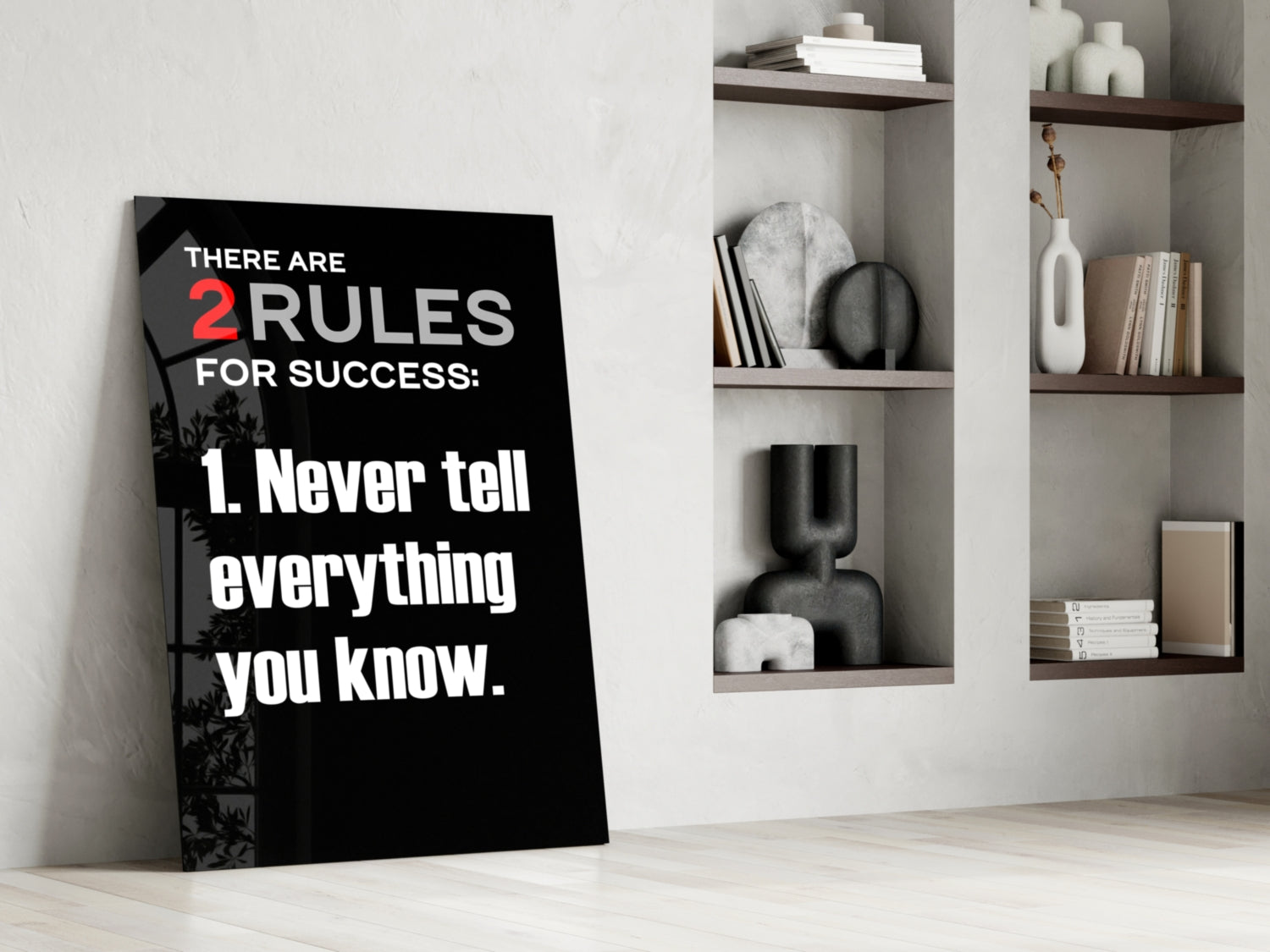 Rules of Success Glass Wall Art || Designer Collection.