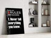 Rules of Success glass print enhancing a meeting room with statement ambition