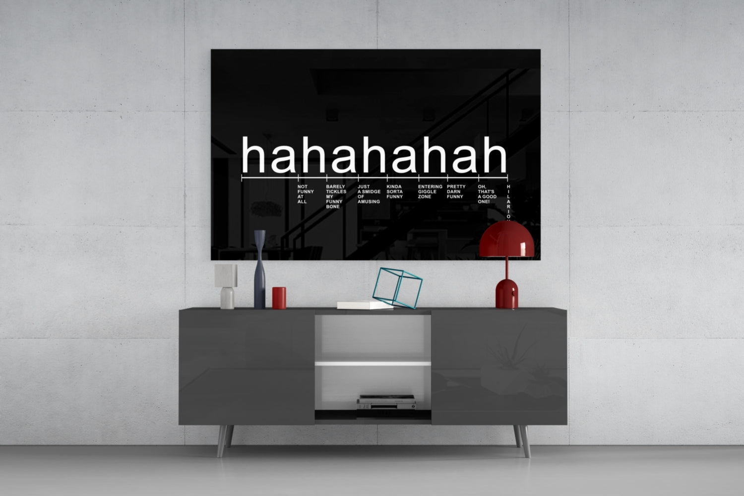 Laughter Analysis Glass Wall Art || Designer Collection.