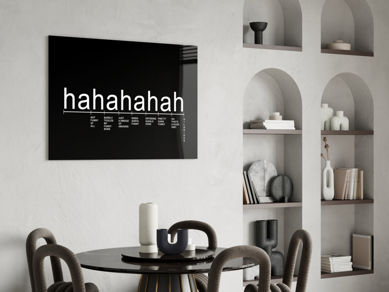 Laughter Analysis Glass Wall Art || Designer Collection.