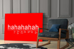 Laughter Analysis glass print enhancing a den with statement humor