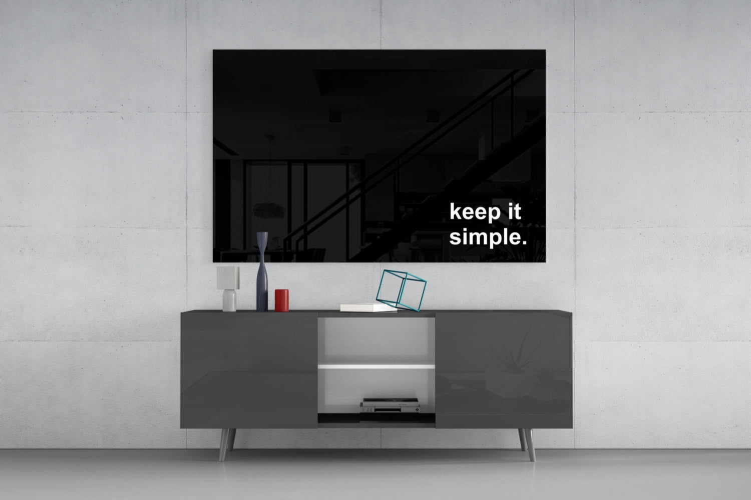 Keep It Simple Glass Wall Art || Designer Collection.