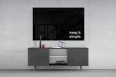 Keep It Simple panel catching lamp light to reveal its painterly calm