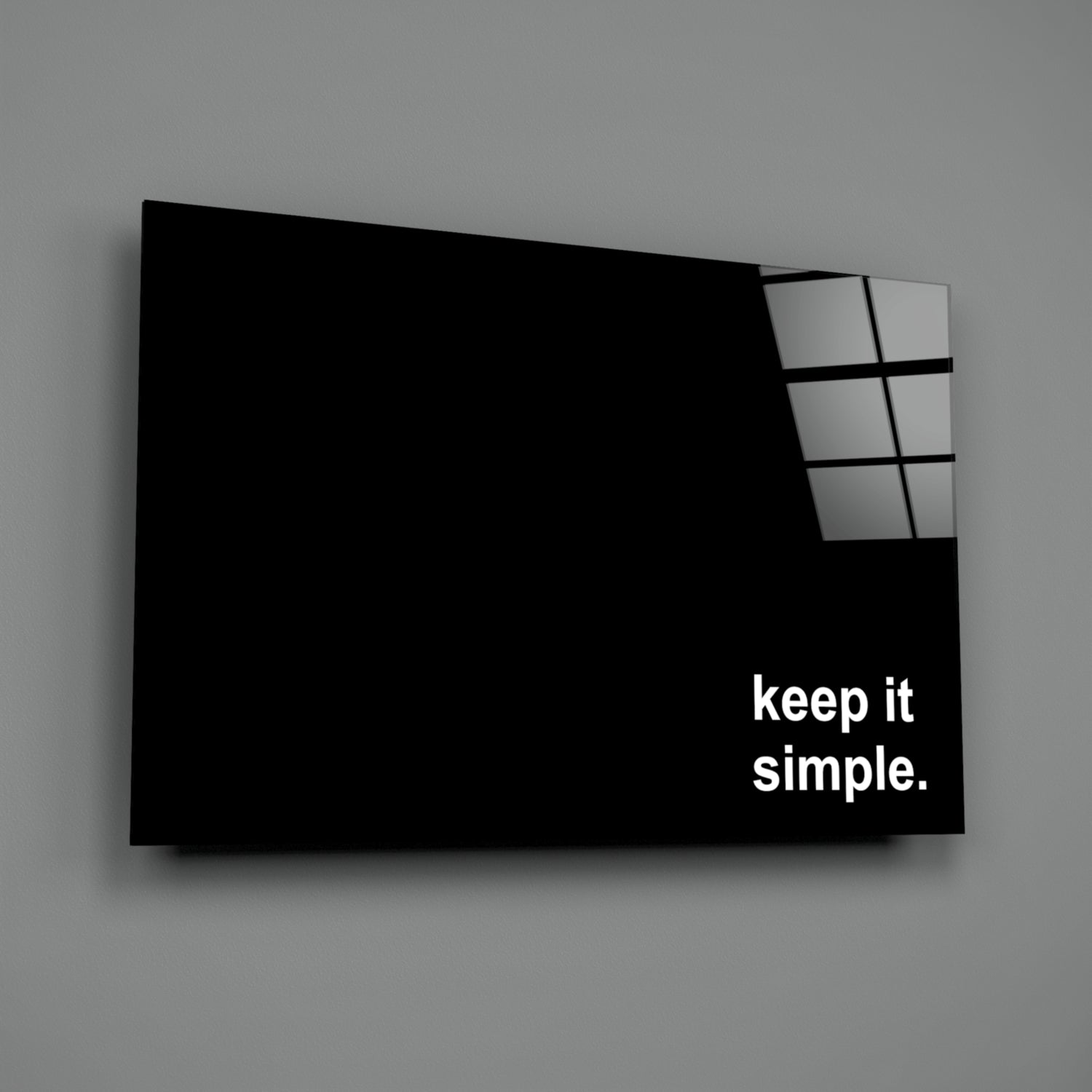 Keep It Simple Glass Wall Art || Designer Collection.