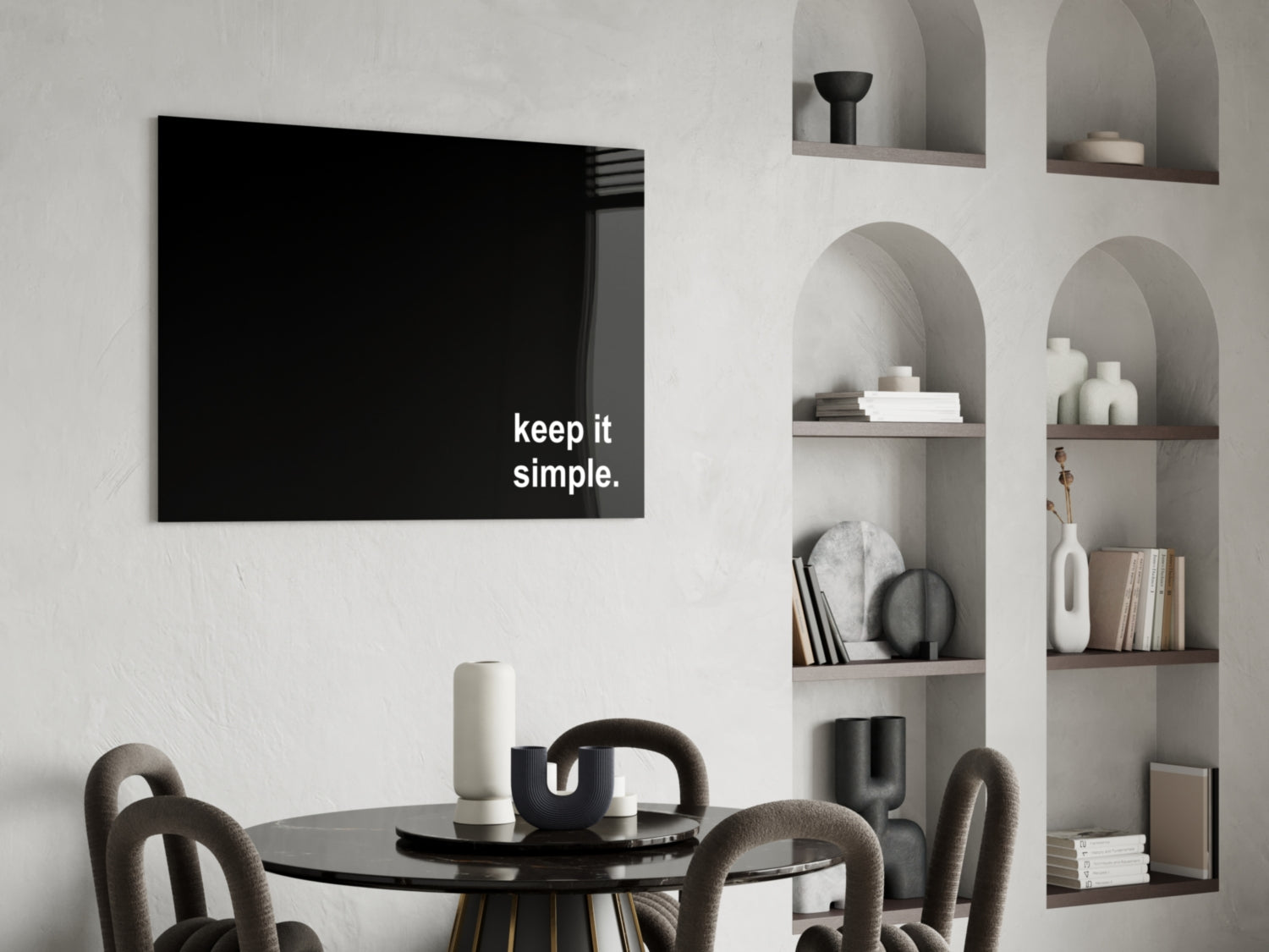 Keep It Simple Glass Wall Art || Designer Collection.