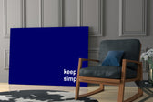 Simple glass print enhancing a den with statement clarity