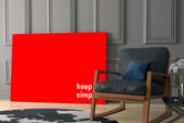 Simple glass print enhancing a den with statement clarity