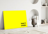 Simple close-up showing lowercase black sans-serif on canary