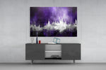 City Silhouette panel catching lamp light to reveal its painterly depth