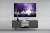 City Silhouette panel catching lamp light to reveal its painterly depth