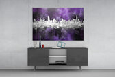 City Silhouette panel catching lamp light to reveal its painterly depth