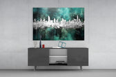 City Silhouette panel catching lamp light to reveal its painterly depth
