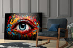 The Eye glass print enhancing a den with statement gravity
