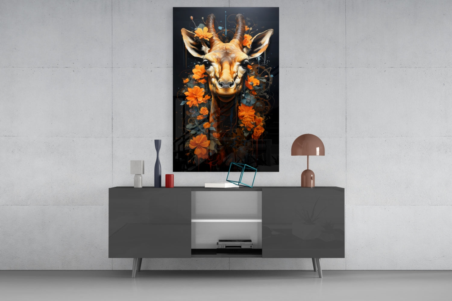 Deer Glass Wall Art || Designer Collection.