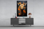 Deer panel catching lamp light to reveal its painterly depth