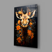 Floral-portrait panel bringing painterly depth to a meditation corner