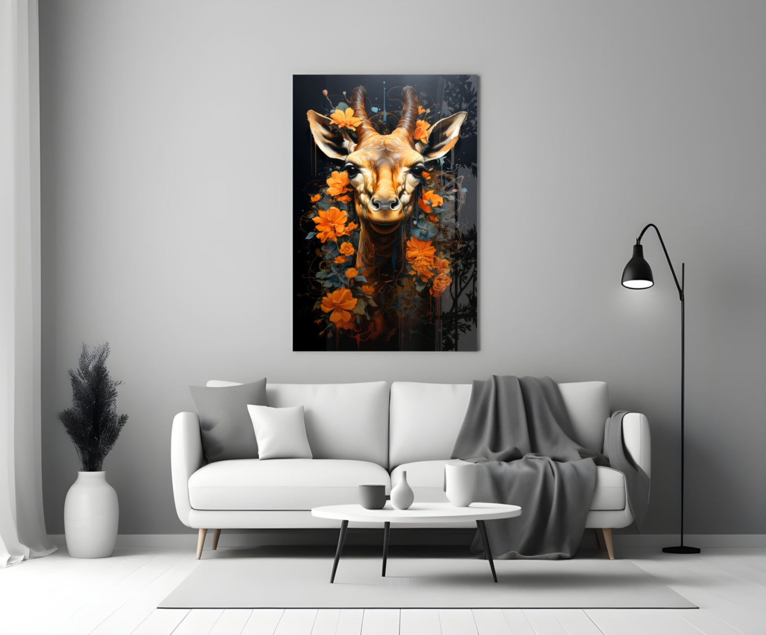 Deer Glass Wall Art || Designer Collection.