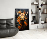 Deer panel adding editorial drama to a hallway