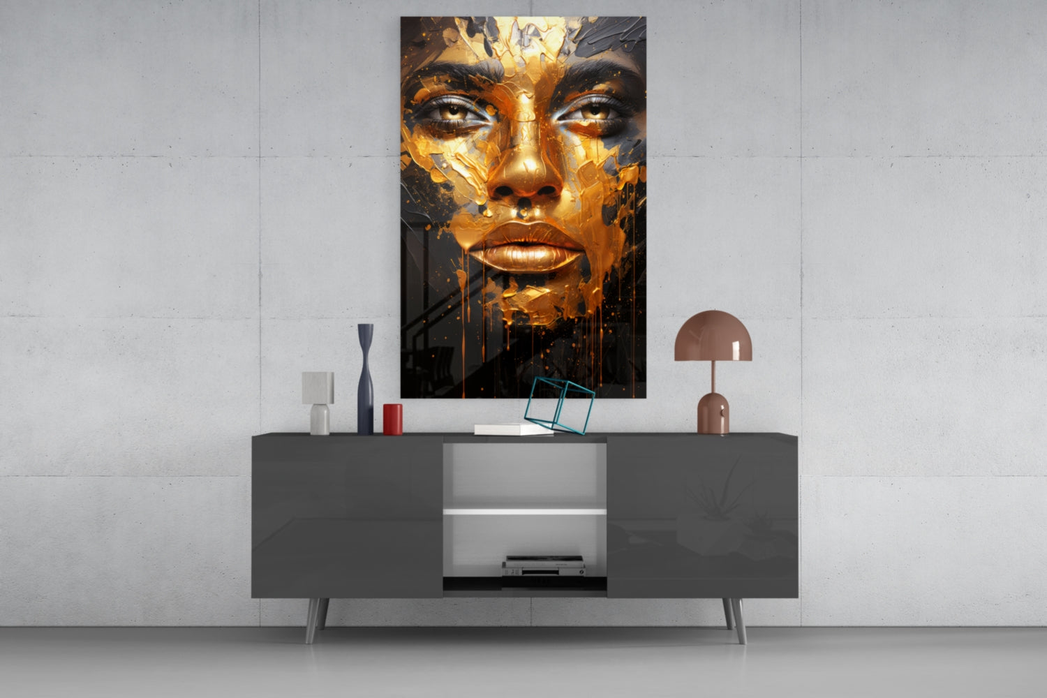 Golden Melt Glass Wall Art || Designer Collection.