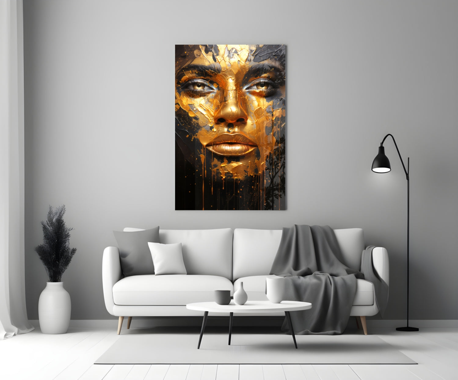 Golden Melt Glass Wall Art || Designer Collection.