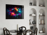 Colorful Hole panel adding editorial drama to a hallway