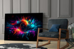 Colorful Hole glass print enhancing a den with statement firepower