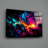 Cosmic-collision panel bringing cinematic glow to a gaming den