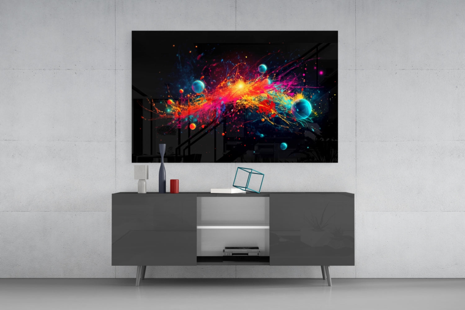Colors of Space Glass Wall Art || Designer Collection.