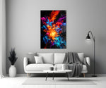 Color Flower close-up showing cyan cloud and orange flame core